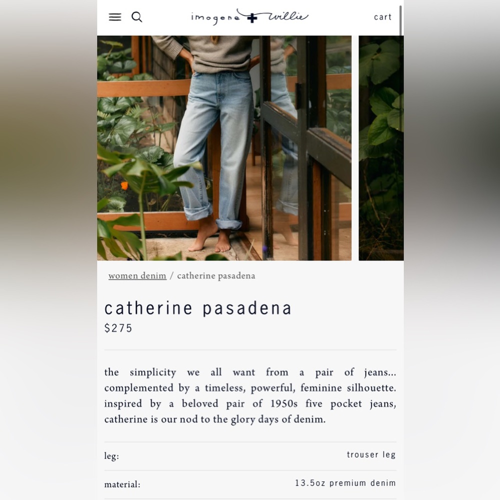 Imogene & Willie Catherine Jeans in color Pasadena